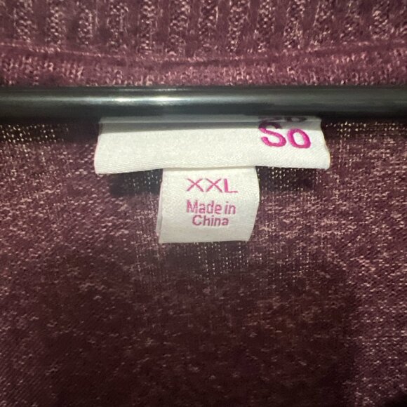 Women's purple, long-sleeved, V-neck sweater with a tie-front knot detail - Picture 2 of 3